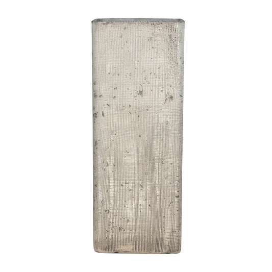 Mercury Glass Vase with Crosshatch Texture, Silver Finish (Large)